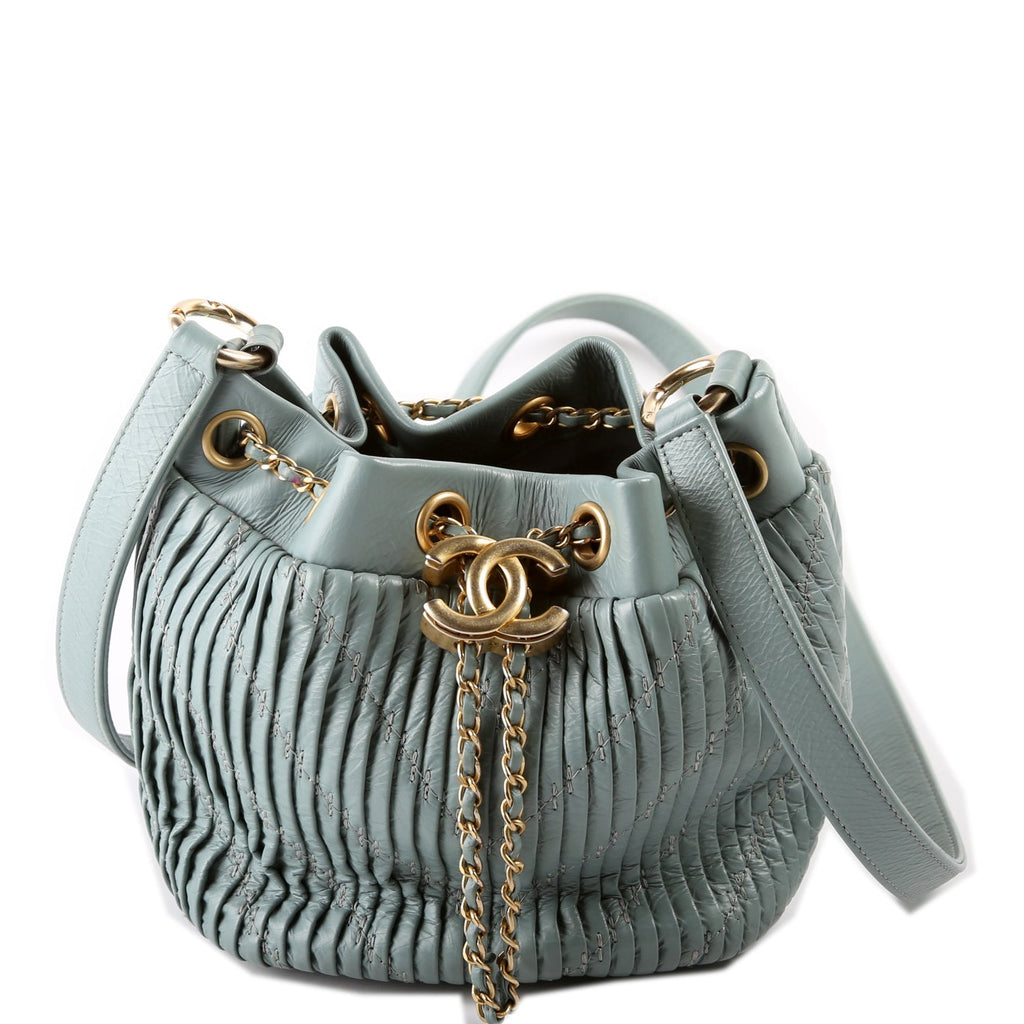 Coco Pleats Drawstring Bag 24M Blue