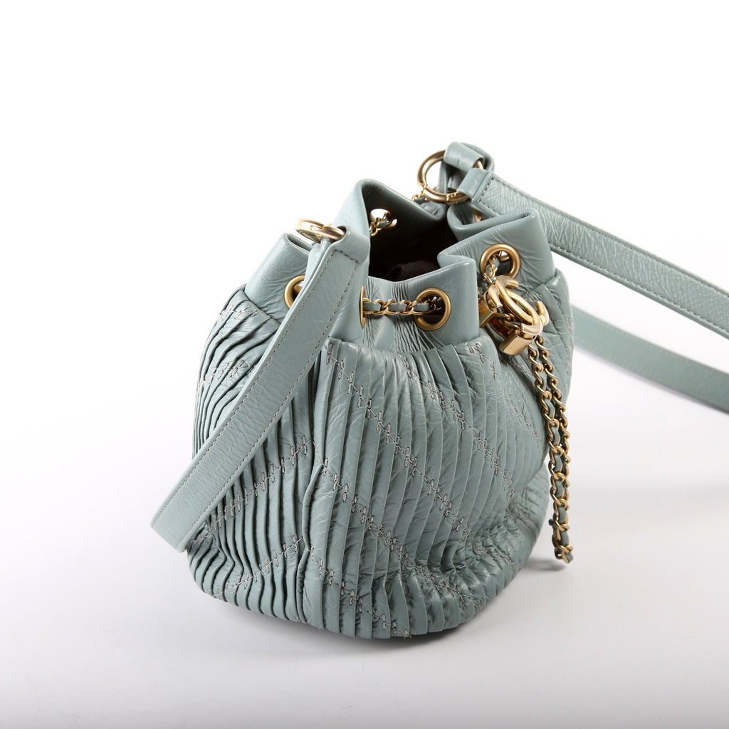 Coco Pleats Drawstring Bag 24M Blue