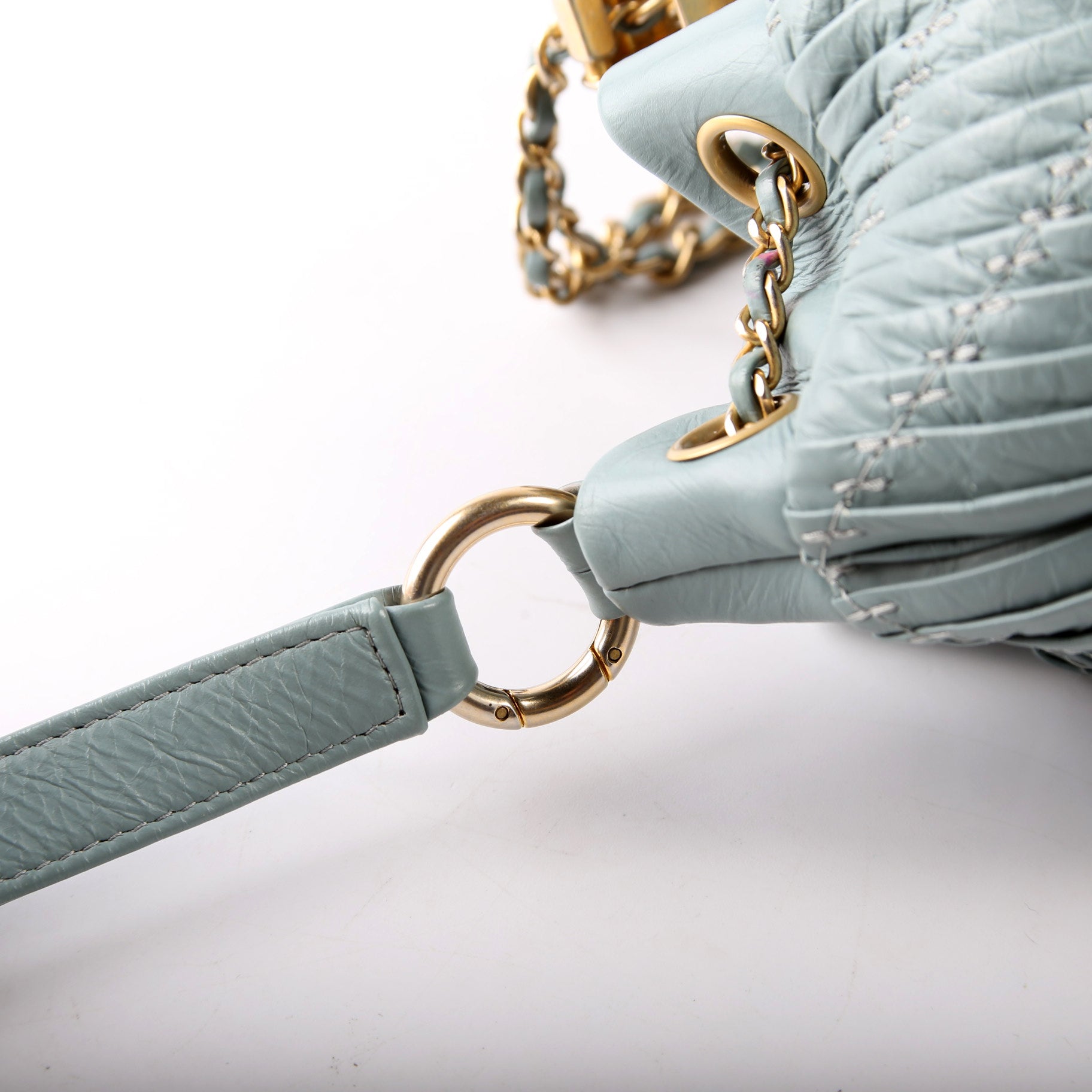 Coco Pleats Drawstring Bag 24M Blue
