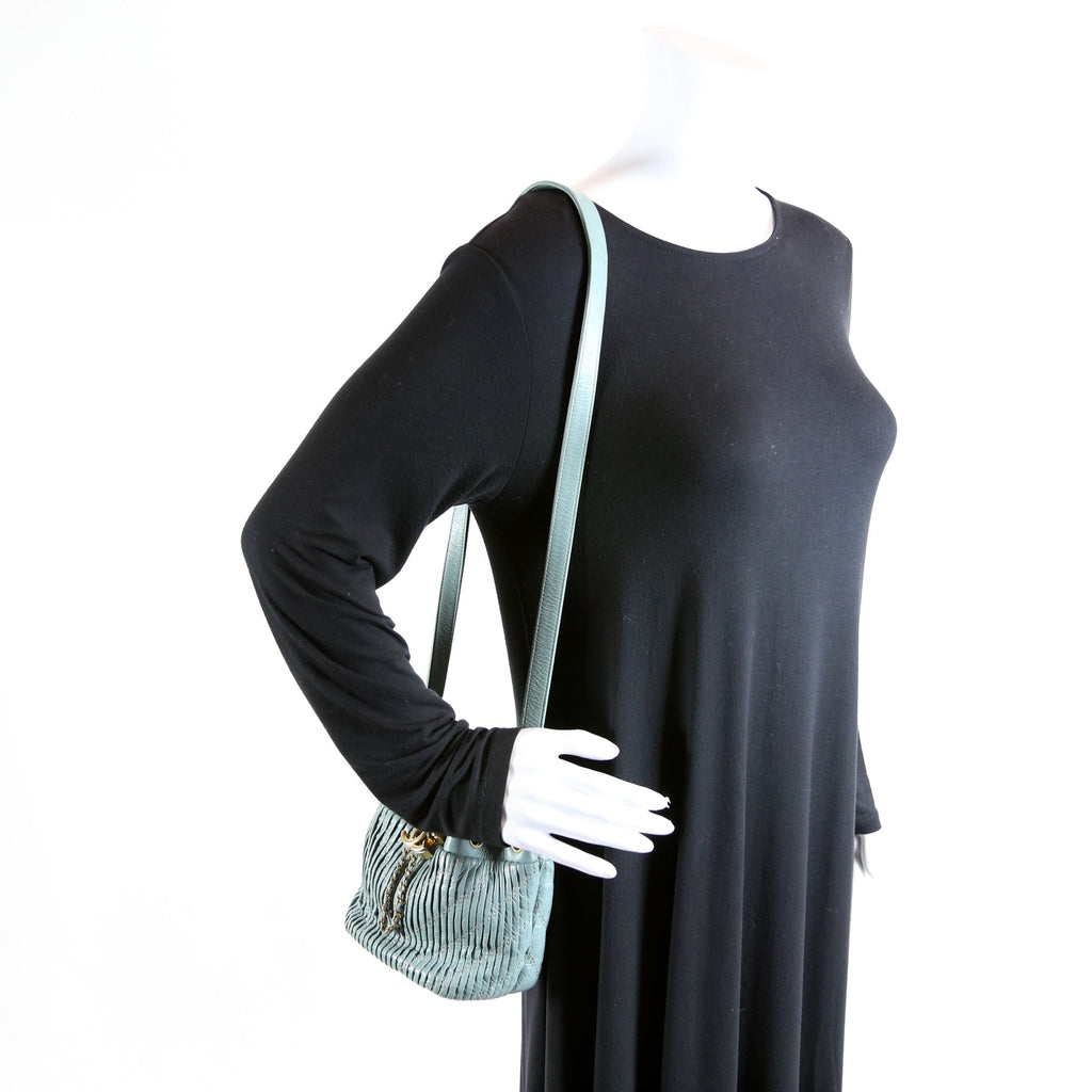 Coco Pleats Drawstring Bag 24M Blue