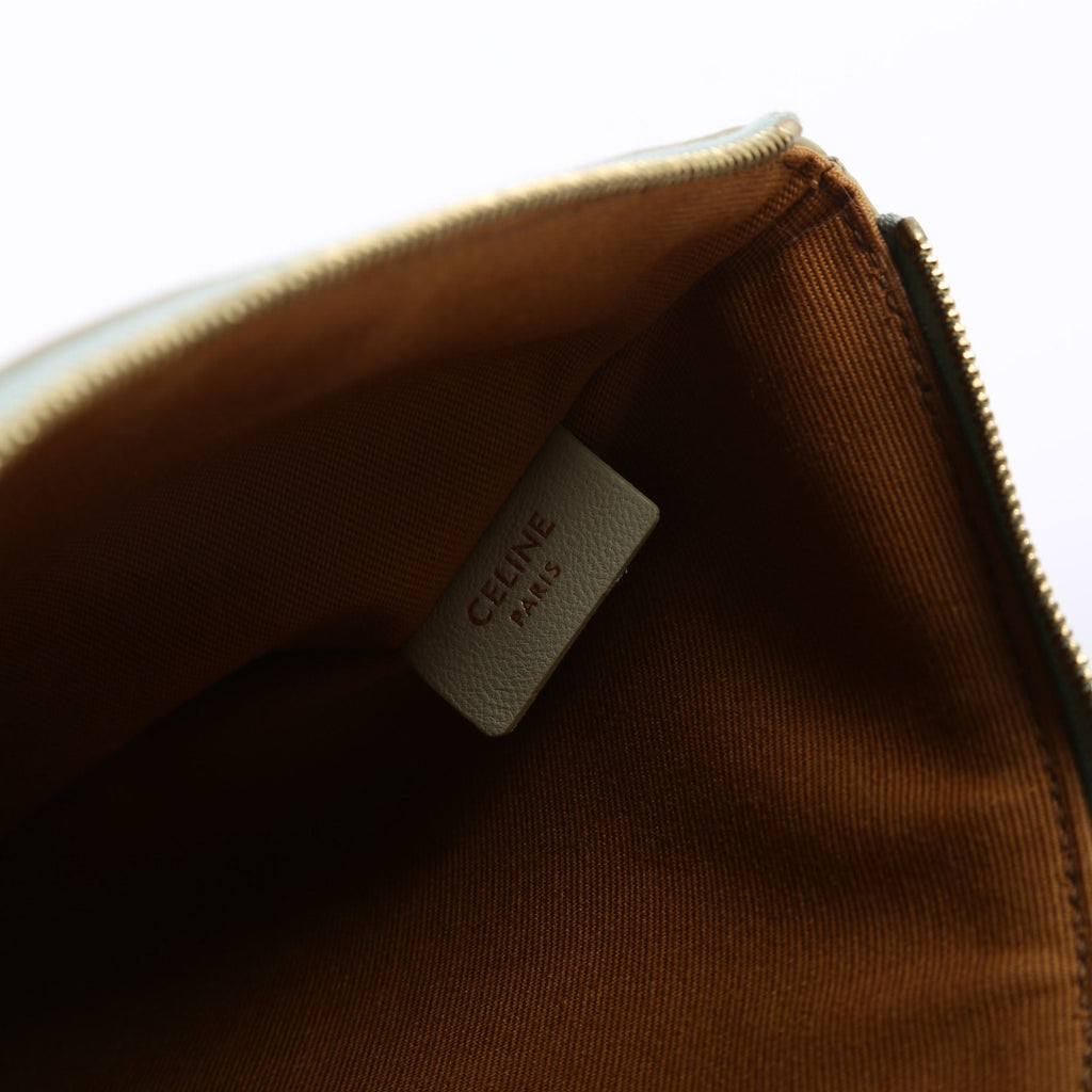 Triomphe Canvas Logo Small Pouch Brown