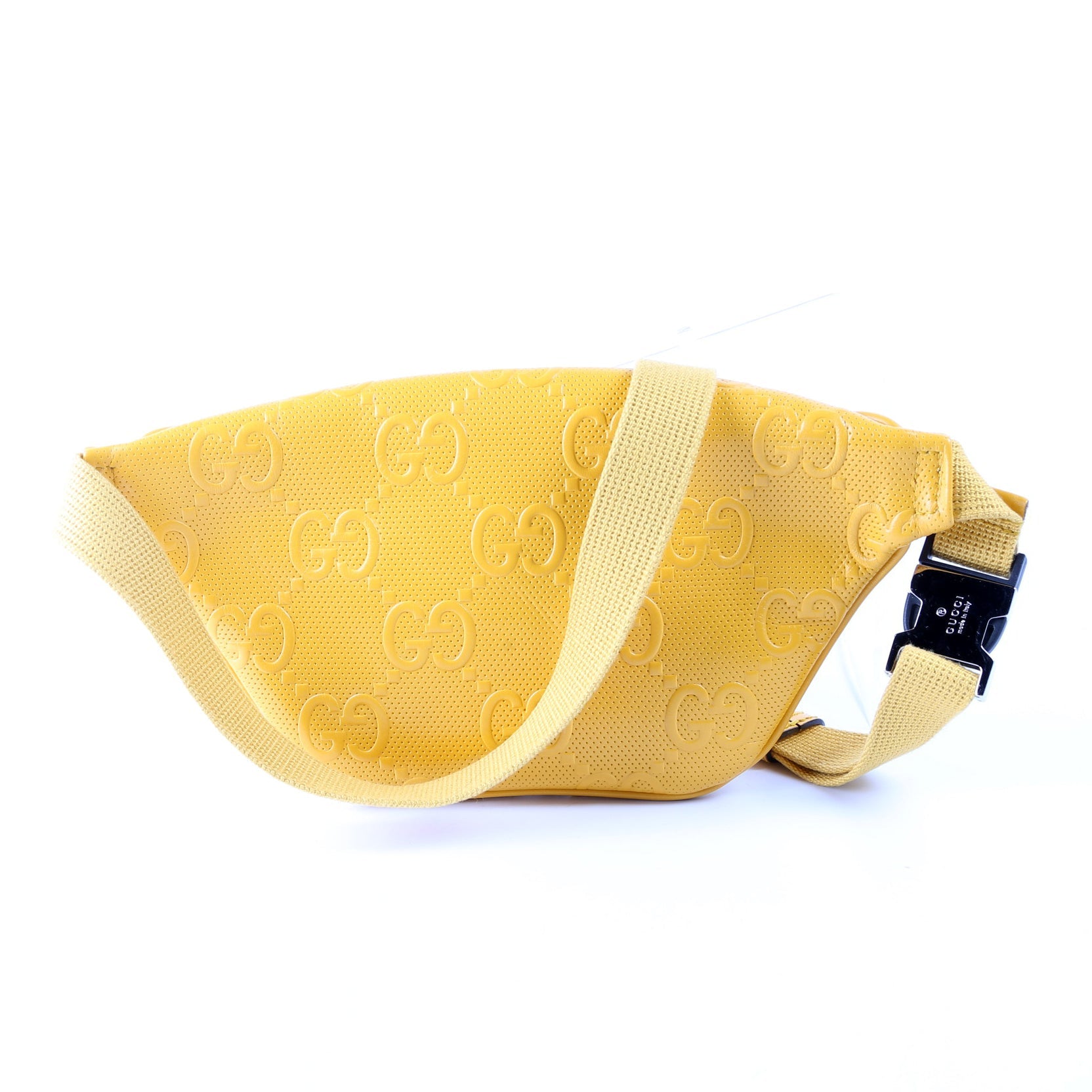 656582 GG Embossed Belt Bag Yellow