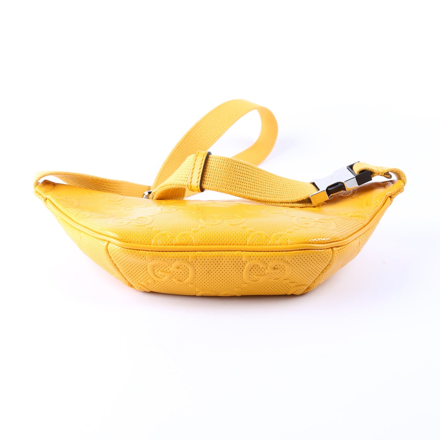 656582 GG Embossed Belt Bag Yellow