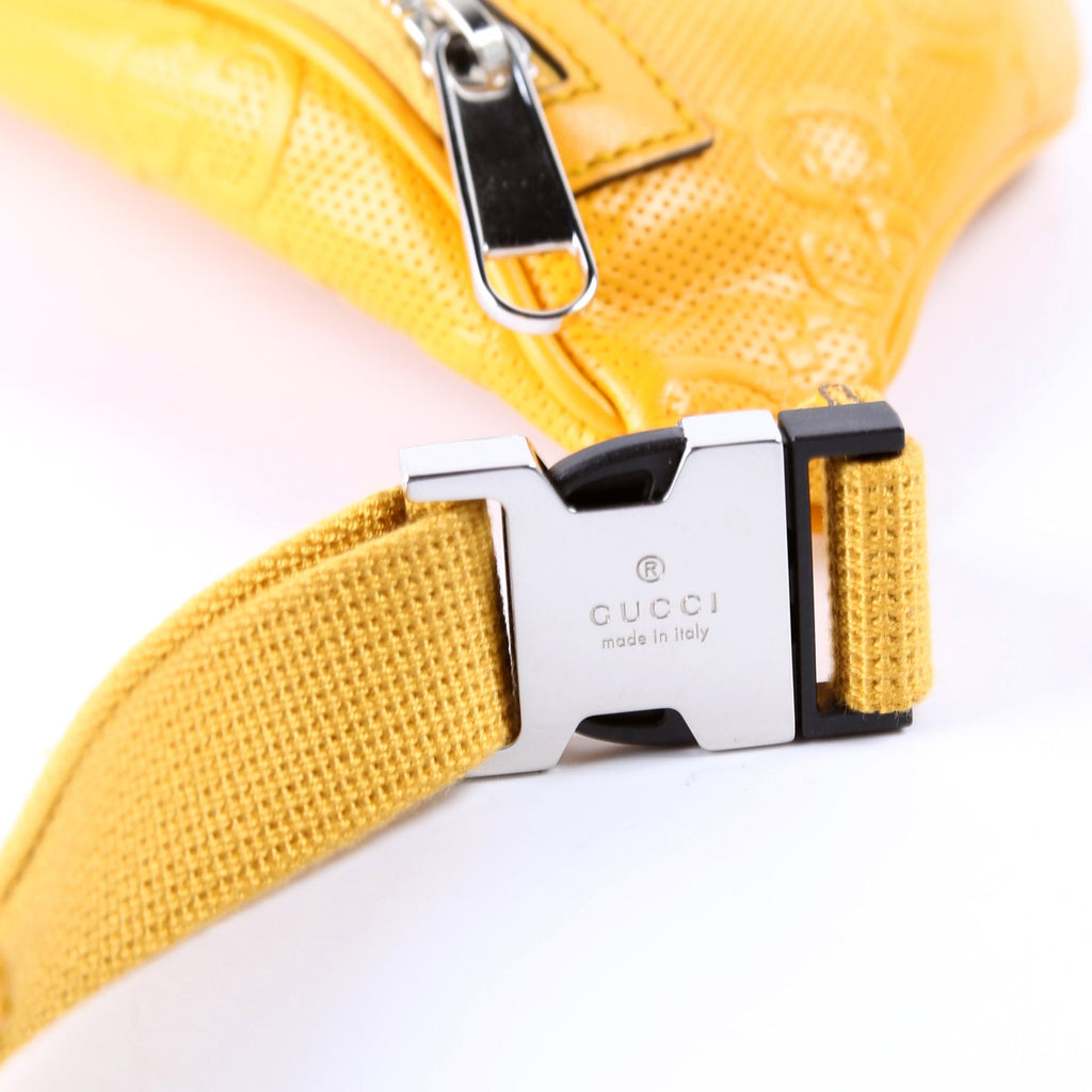 656582 GG Embossed Belt Bag Yellow