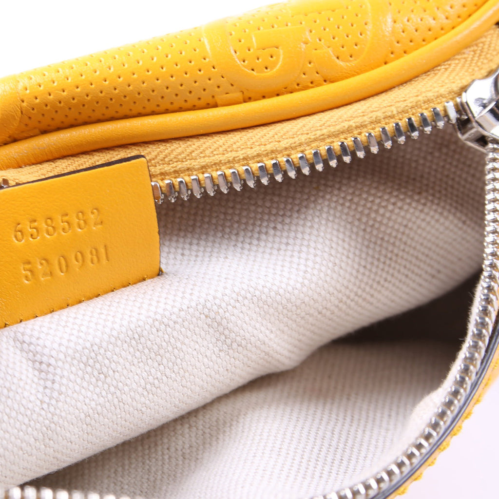 656582 GG Embossed Belt Bag Yellow
