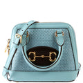 Gucci 640716 Horsebit 1955 Mini Top Handle Raffia Teal