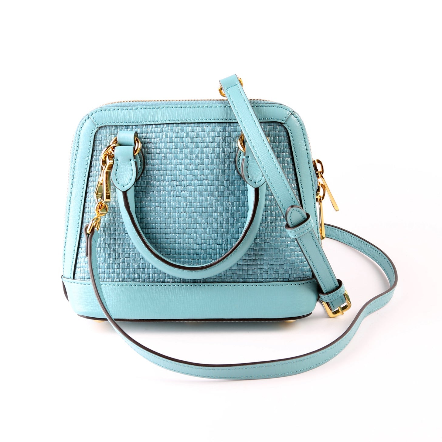 Gucci 640716 Horsebit 1955 Mini Top Handle Raffia Teal