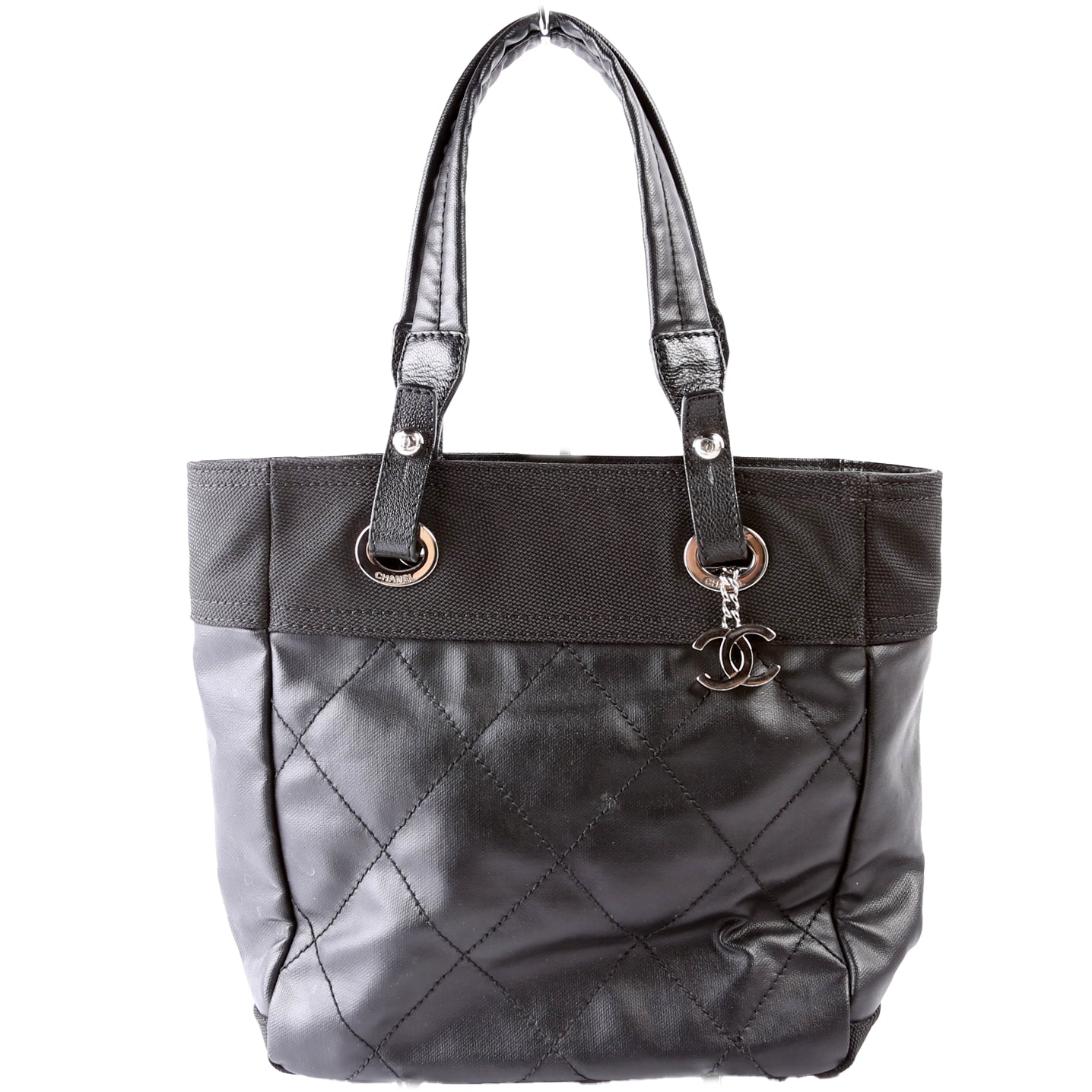 Biarritz Coated Canvas Tote Black