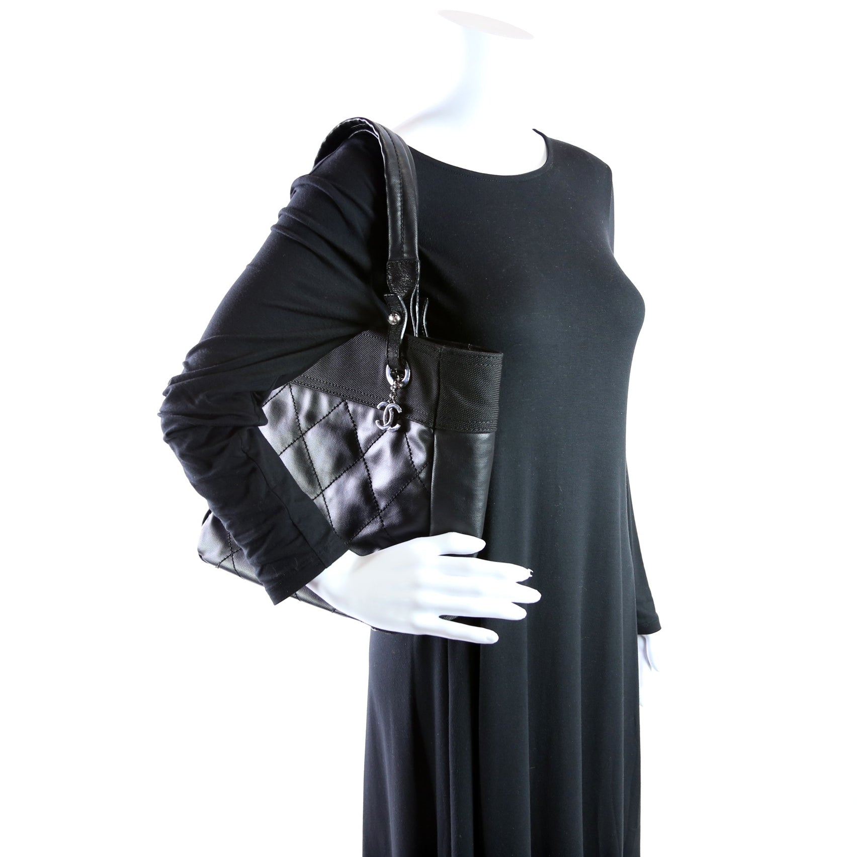 Biarritz Coated Canvas Tote Black