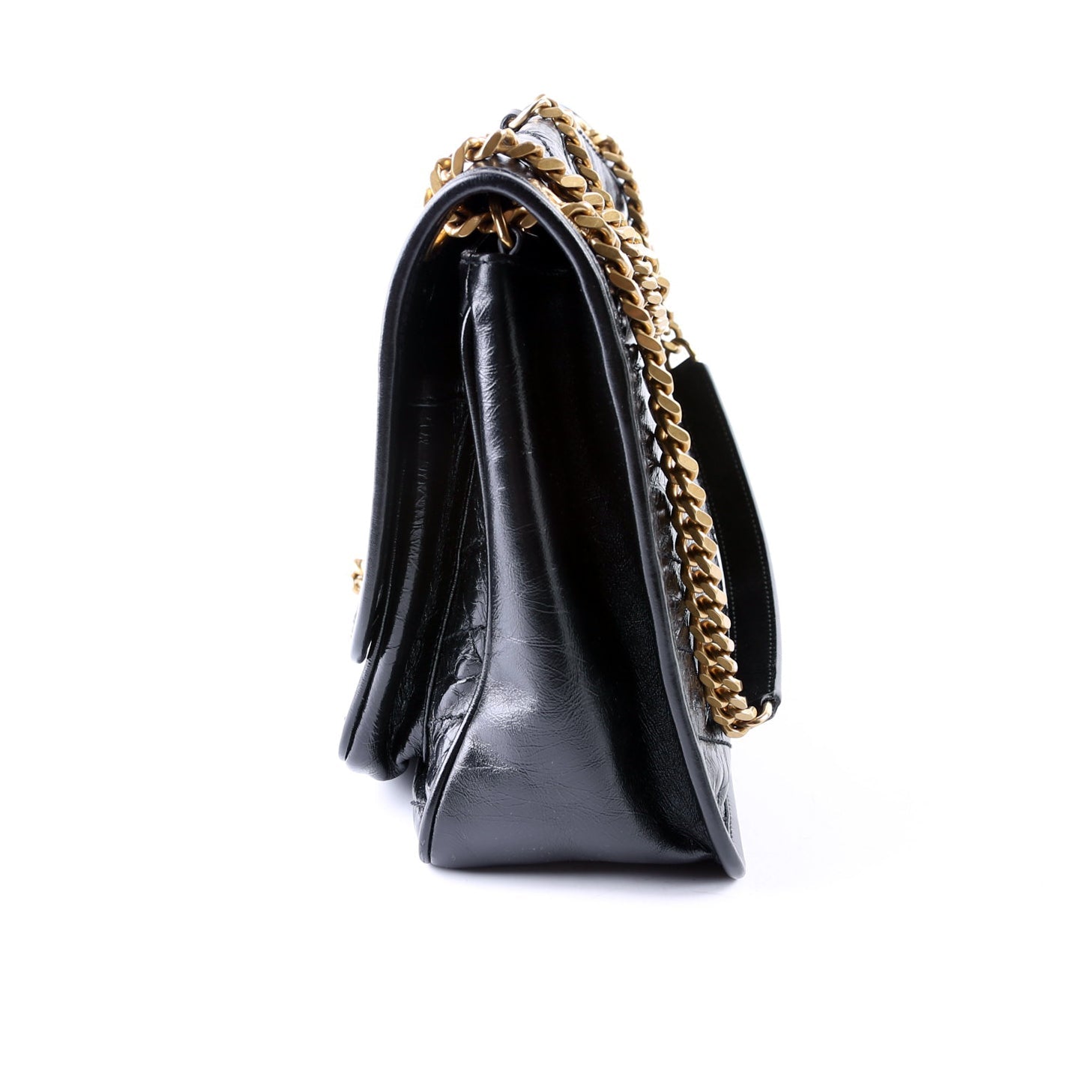 Niki Medium Crinkle Leather Black