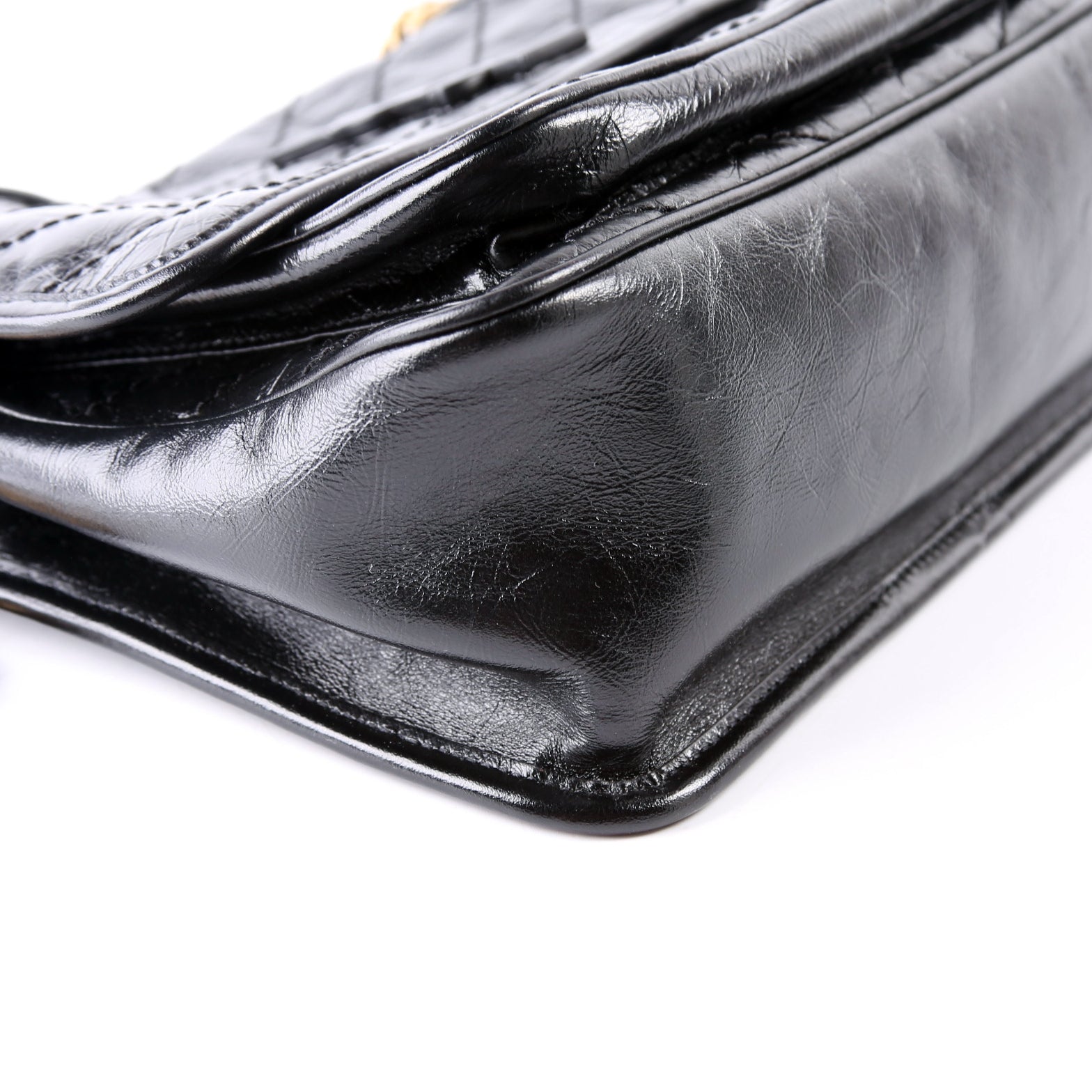 Niki Medium Crinkle Leather Black