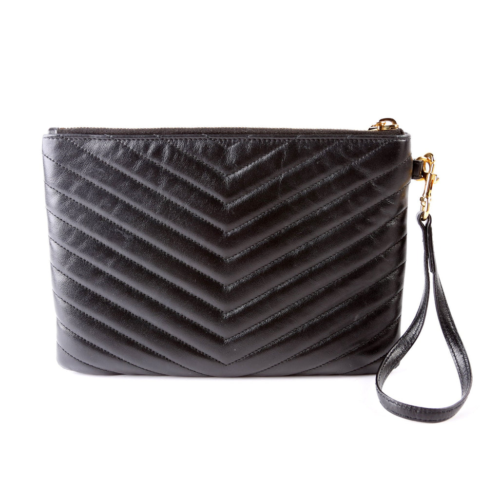 379039 A5 Matelasse Pouch Black