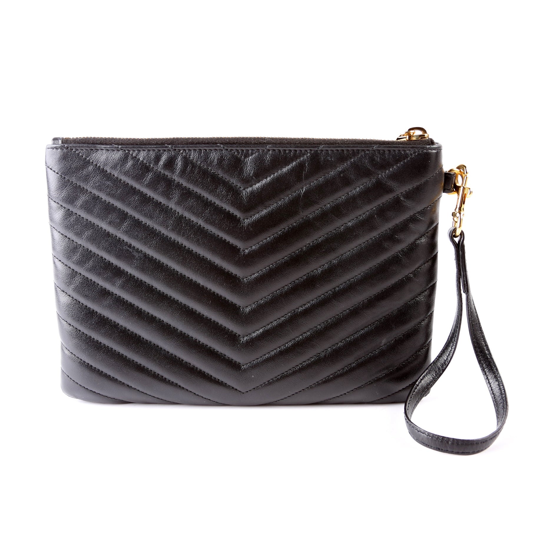 379039 A5 Matelasse Pouch Black
