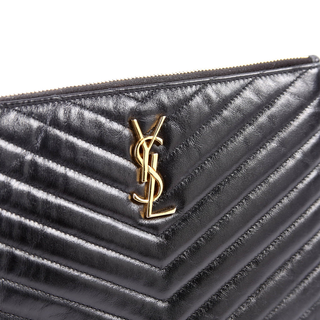379039 A5 Matelasse Pouch Black