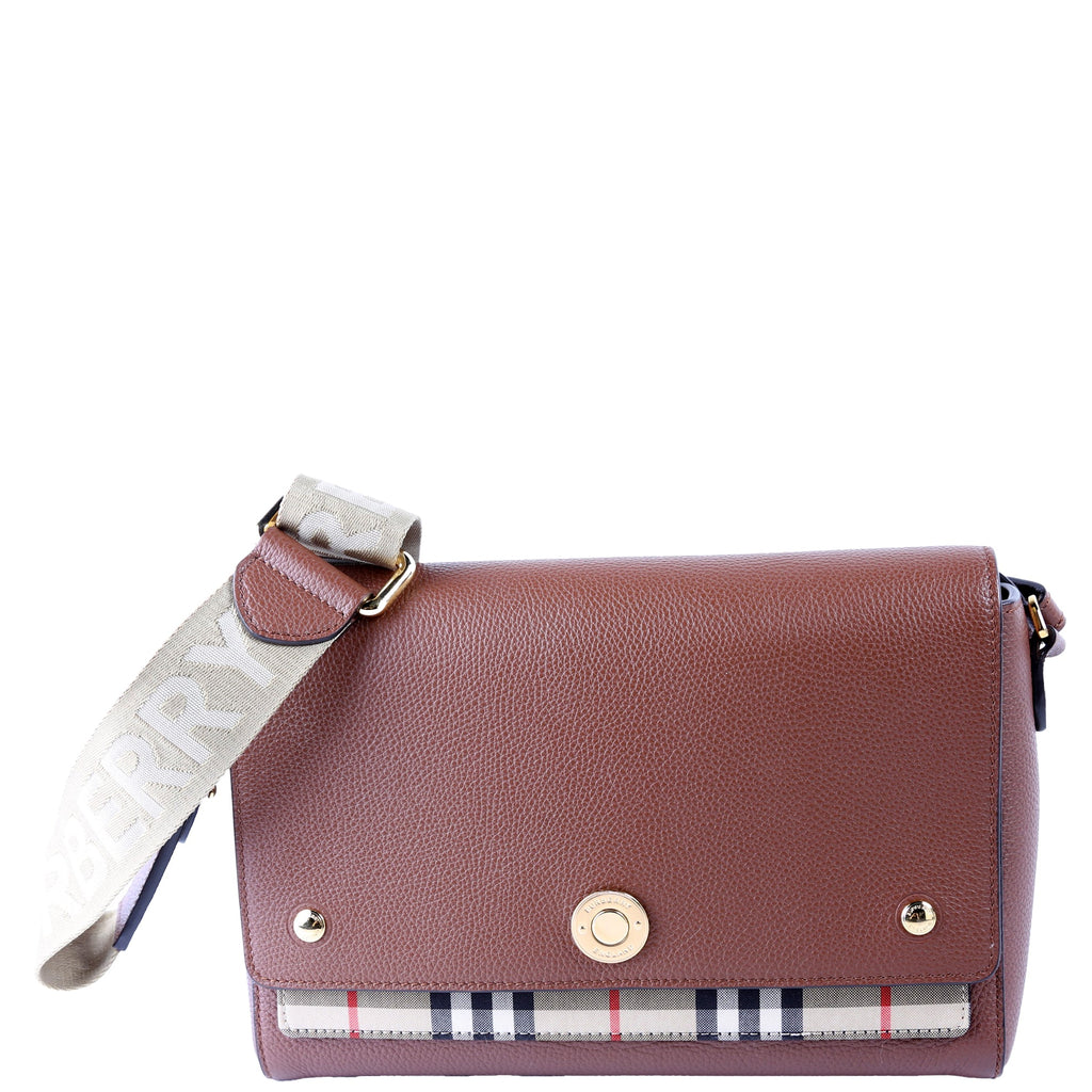 Note Crossbody Vintage Check Medium Brown