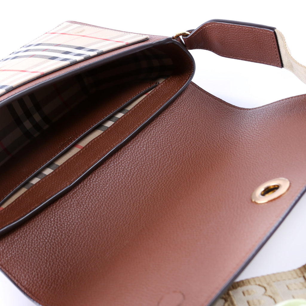 Note Crossbody Vintage Check Medium Brown