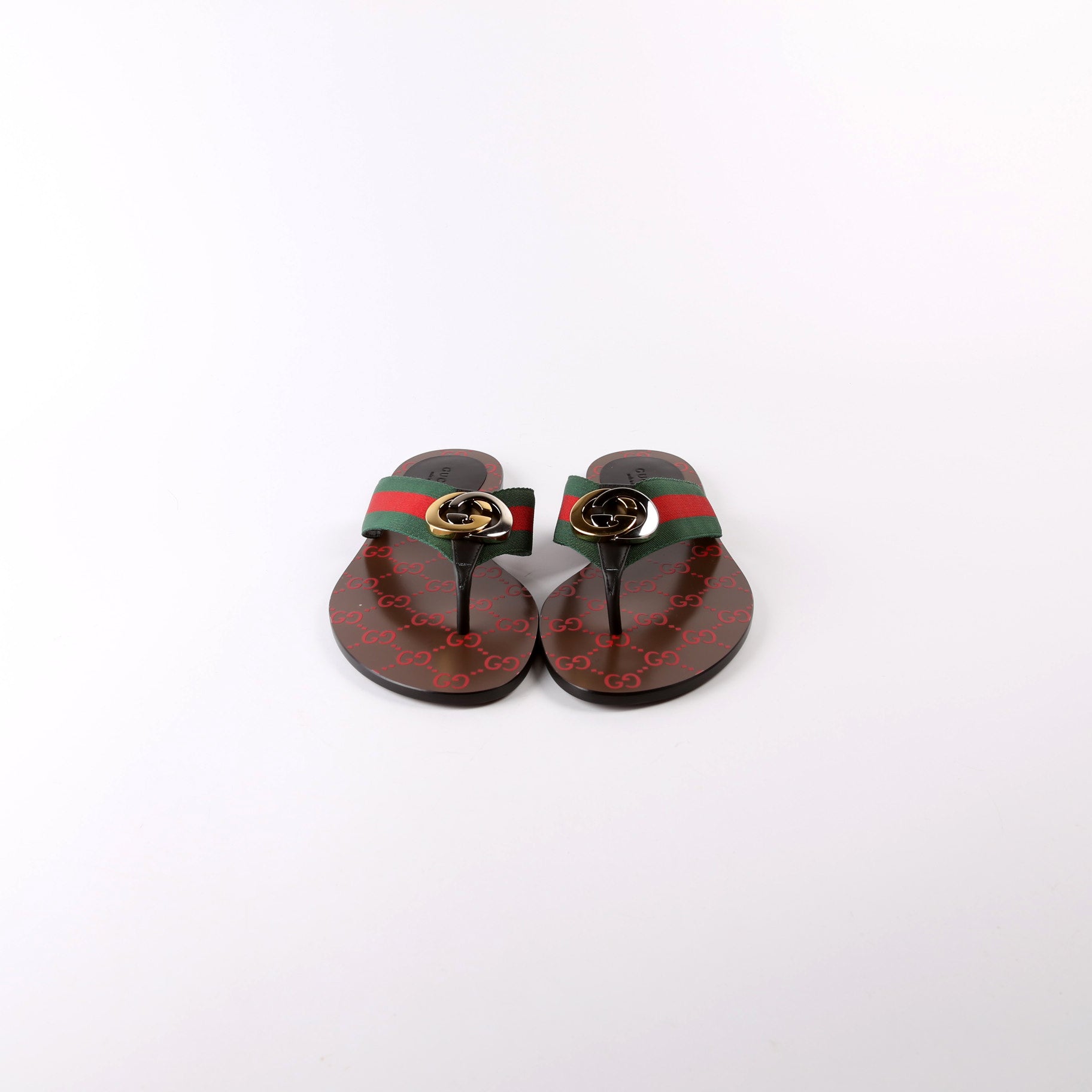 Kika GG Web Sandals Size 38 Red/Green