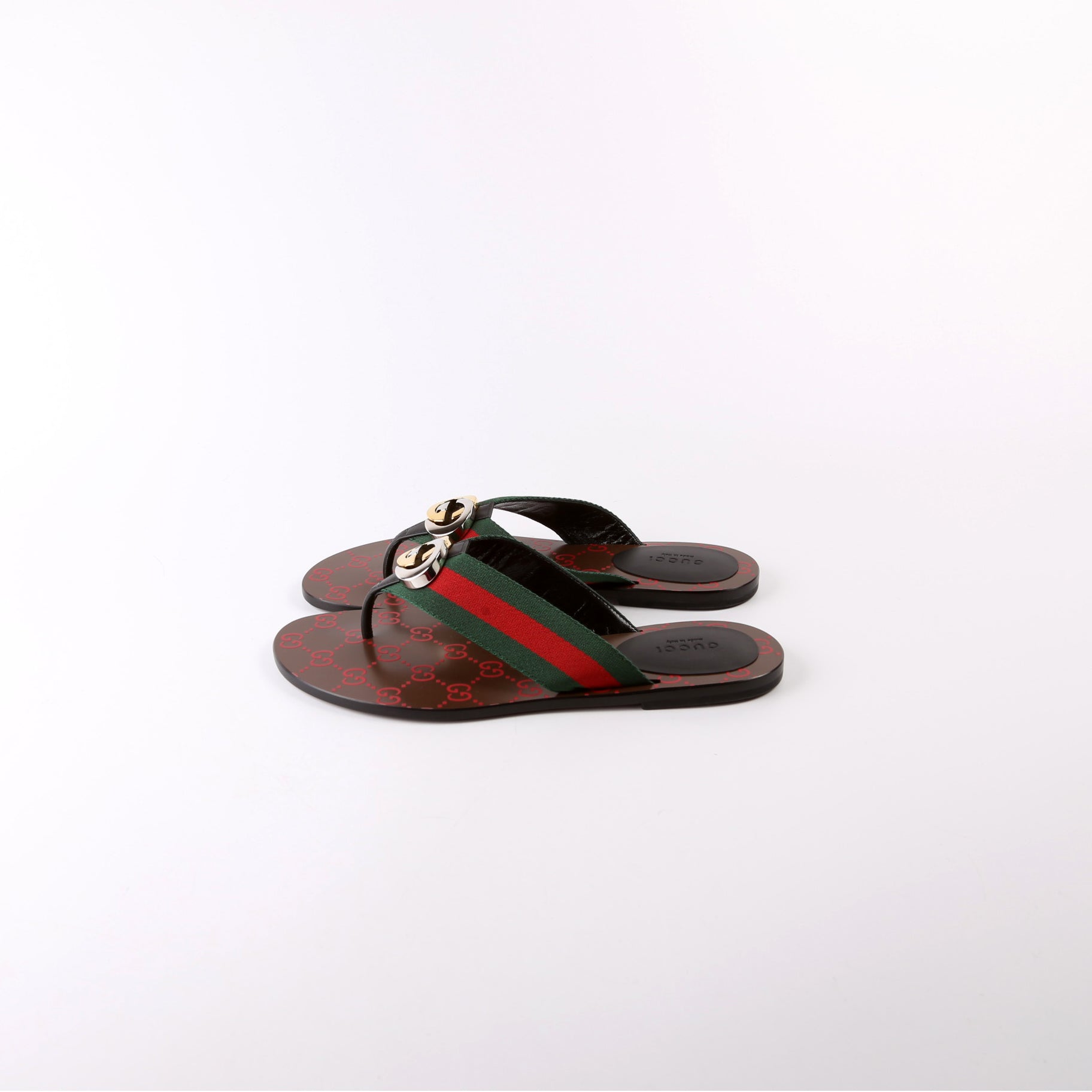 Kika GG Web Sandals Size 38 Red/Green