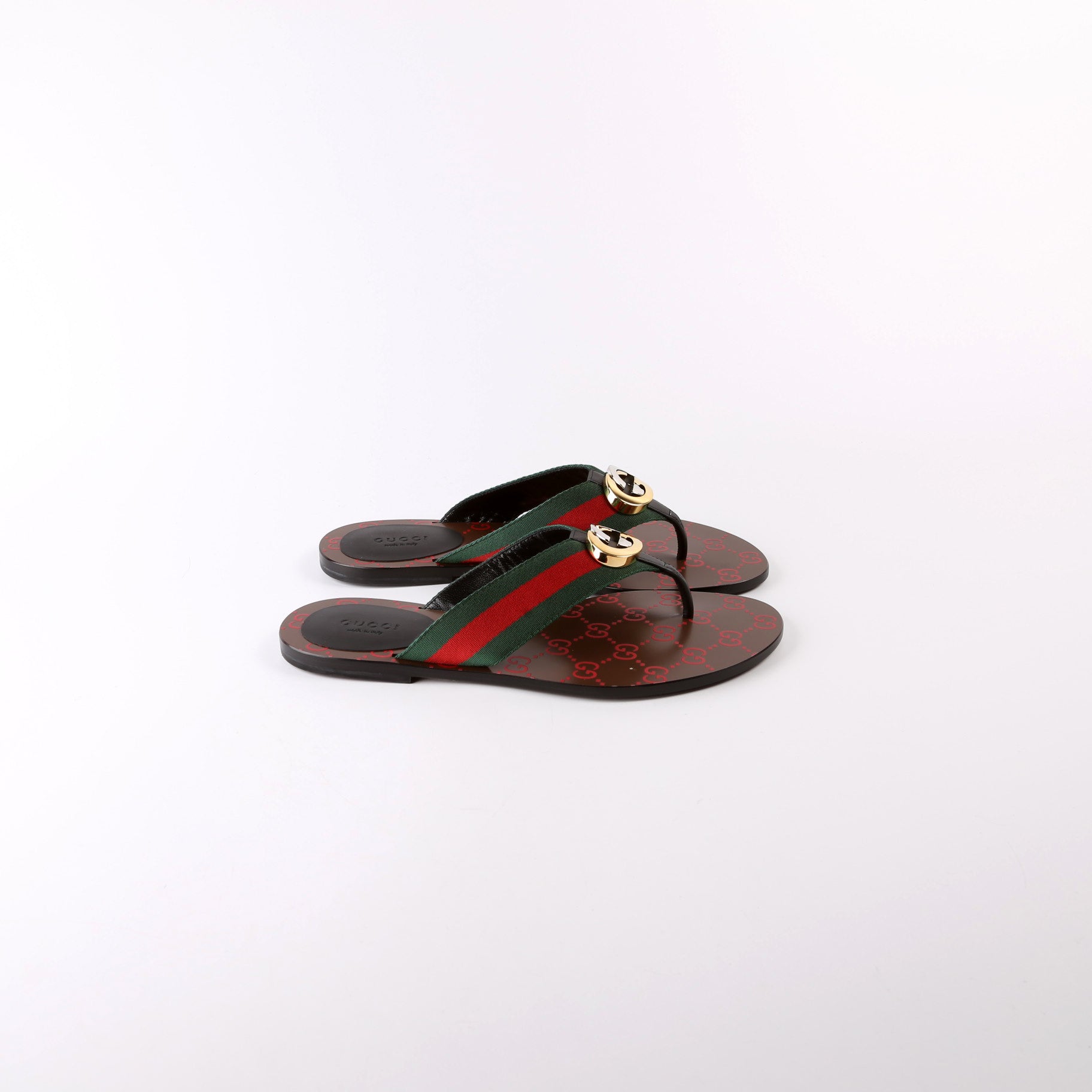 Kika GG Web Sandals Size 38 Red/Green