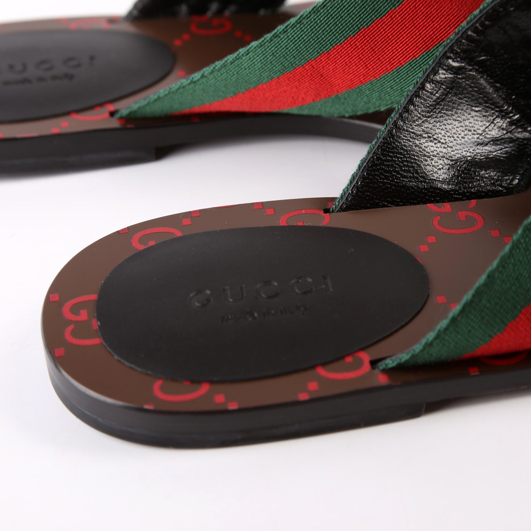 Kika GG Web Sandals Size 38 Red/Green