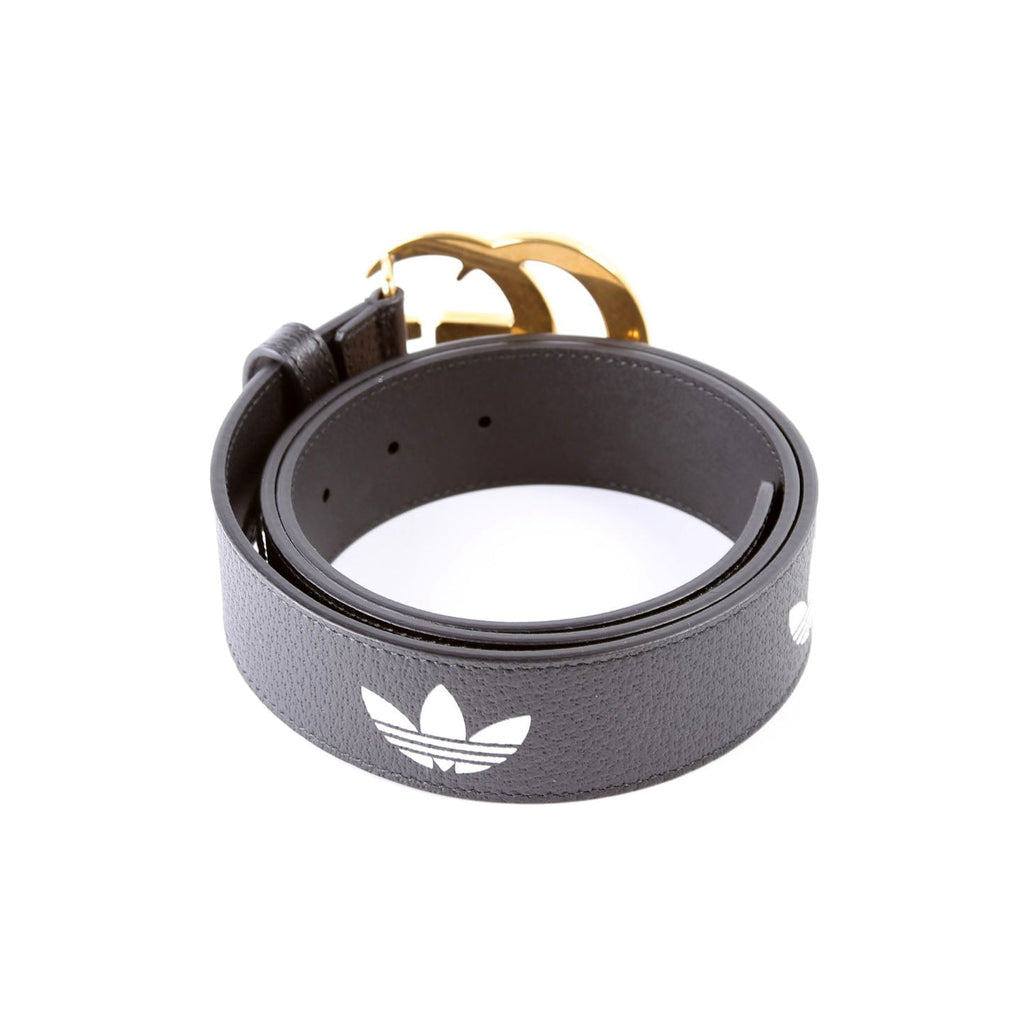 Gucci 406831 X Adidas GG Marmont Belt Size 85 Black/White