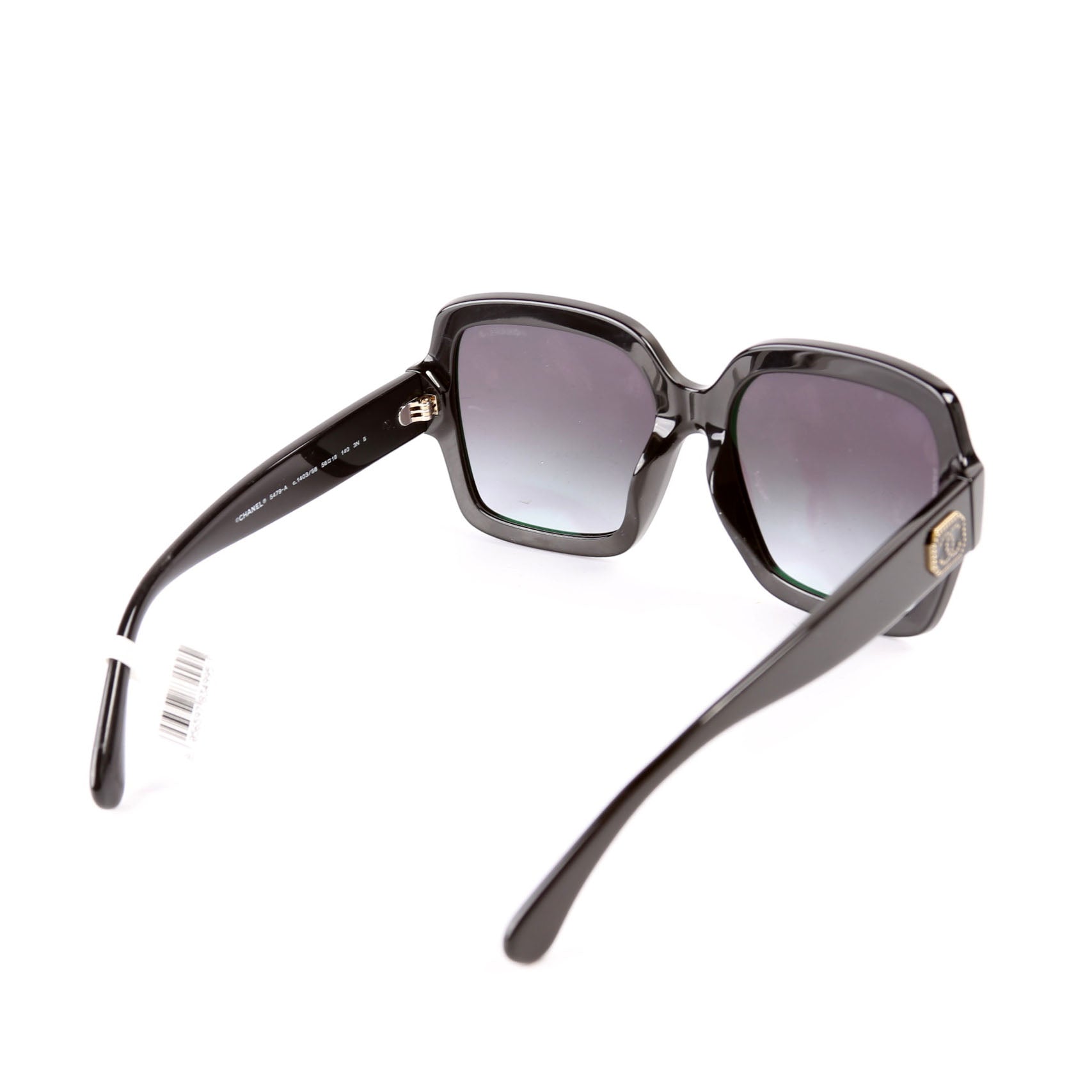 5479-A Oversized Square Acetate Sunglasses Black