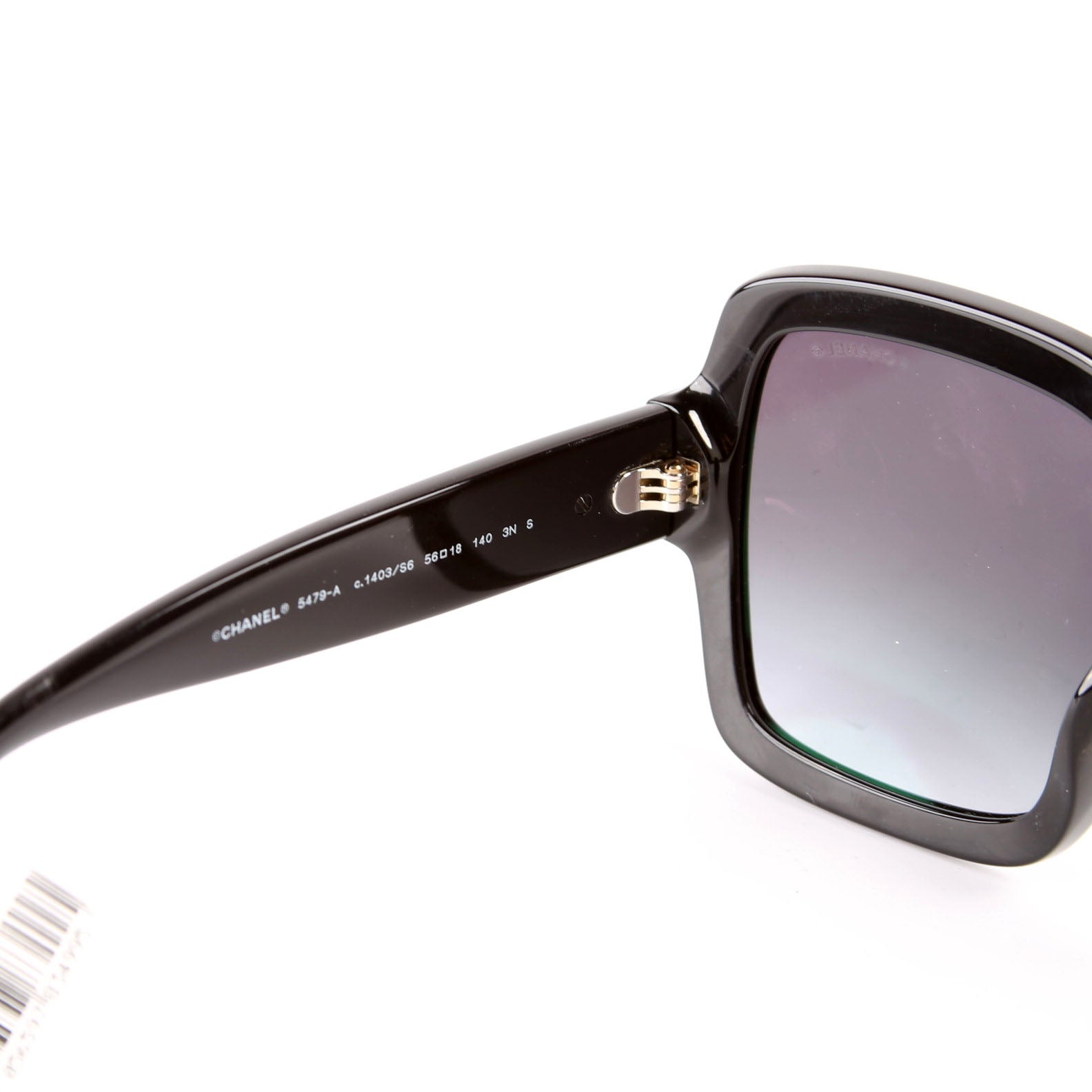 5479-A Oversized Square Acetate Sunglasses Black