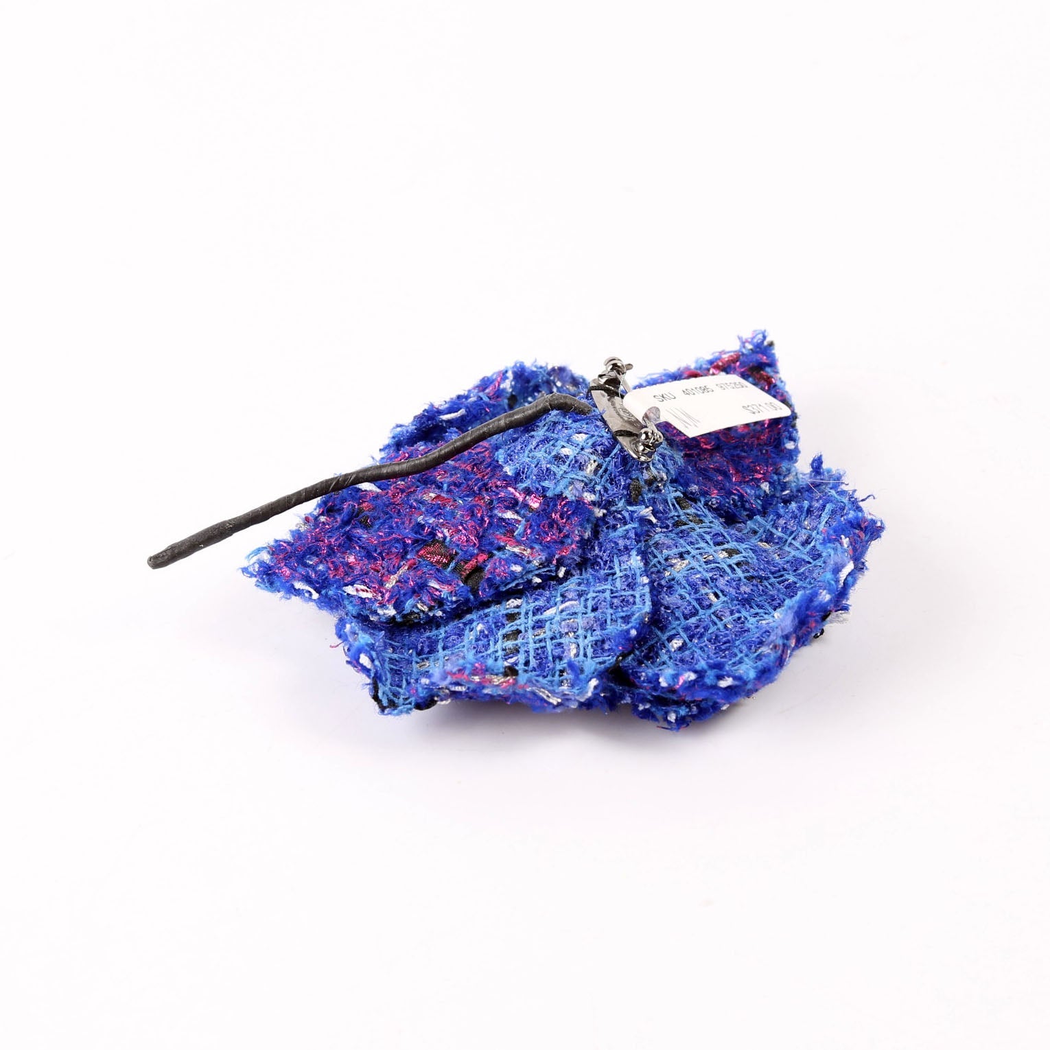 Camellia Tweed Brooch Blue