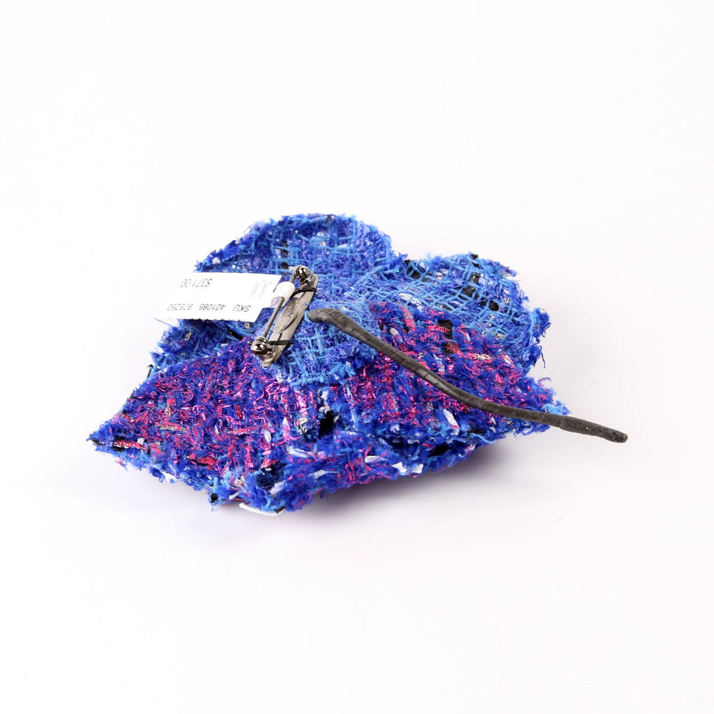 Camellia Tweed Brooch Blue