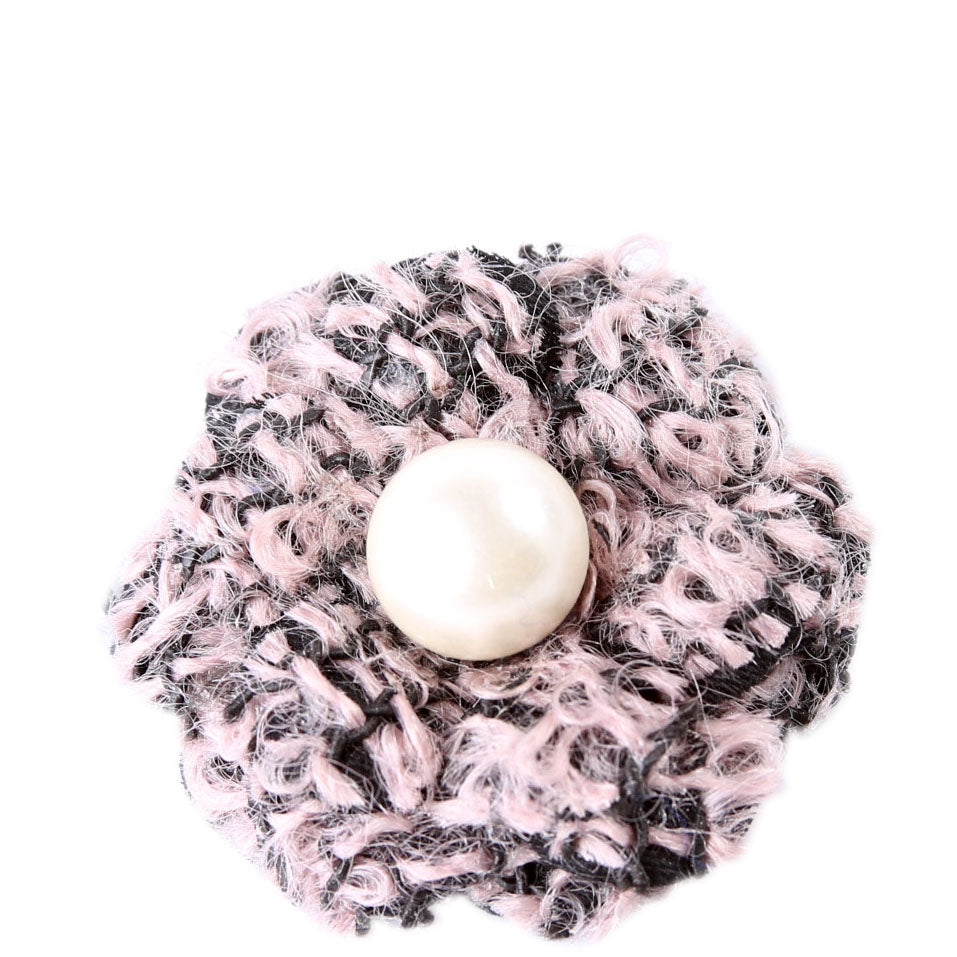 Camellia Pearl Tweed Brooch