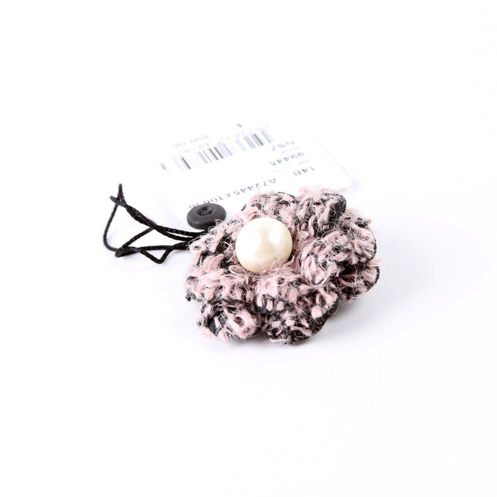 Camellia Pearl Tweed Brooch