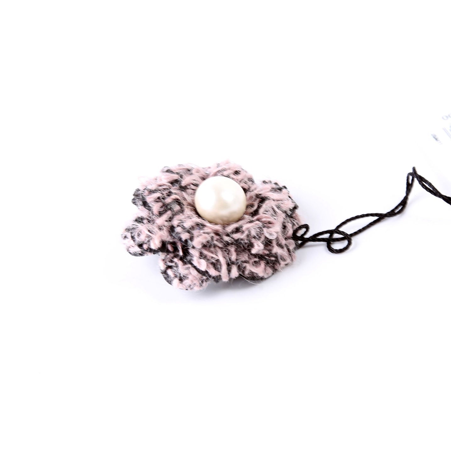 Camellia Pearl Tweed Brooch
