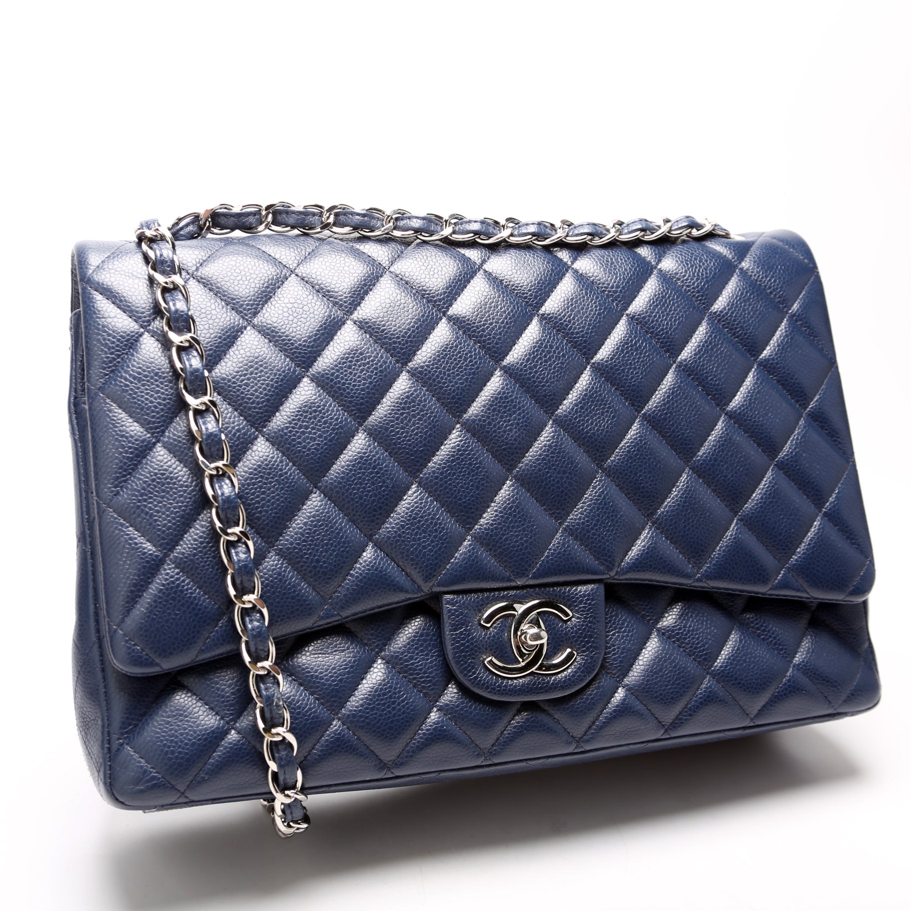Classic Flap Maxi Caviar 14-16M Navy