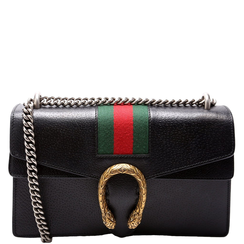 400249 Dionysus Leather Shoulder Small Black