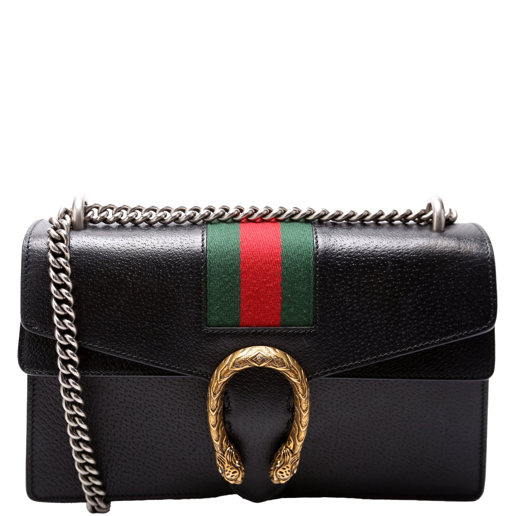 400249 Dionysus Leather Shoulder Small Black