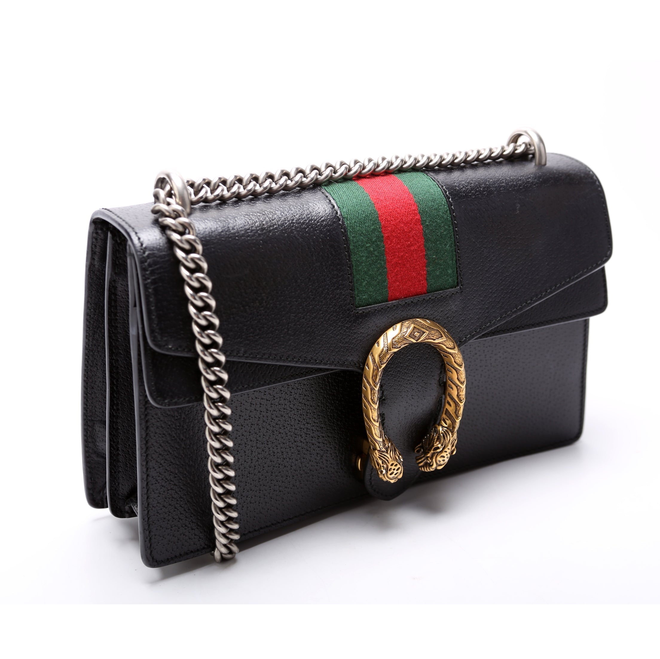 400249 Dionysus Leather Shoulder Small Black