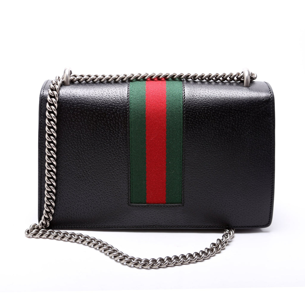 400249 Dionysus Leather Shoulder Small Black