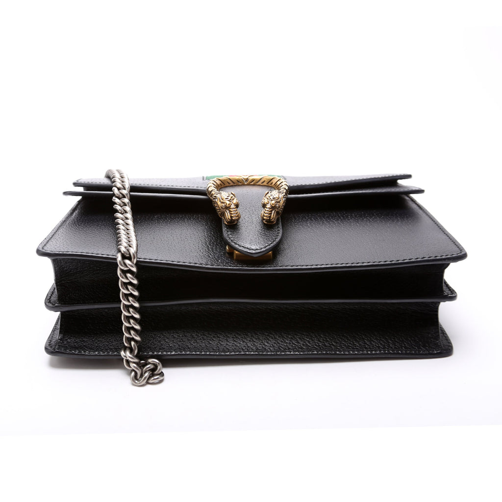400249 Dionysus Leather Shoulder Small Black