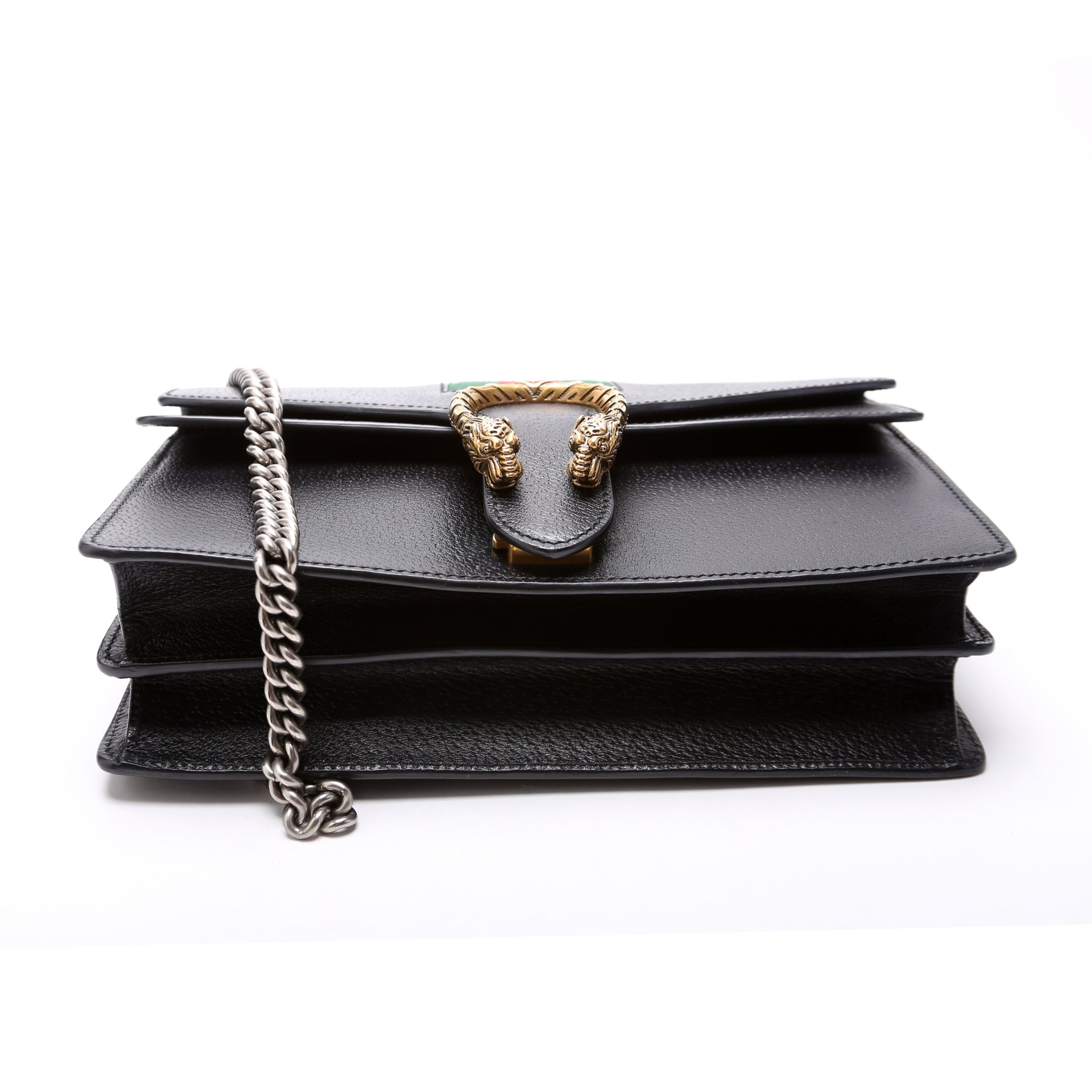 400249 Dionysus Leather Shoulder Small Black