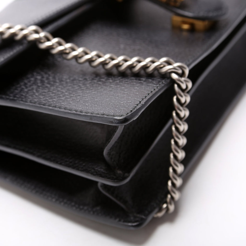 400249 Dionysus Leather Shoulder Small Black