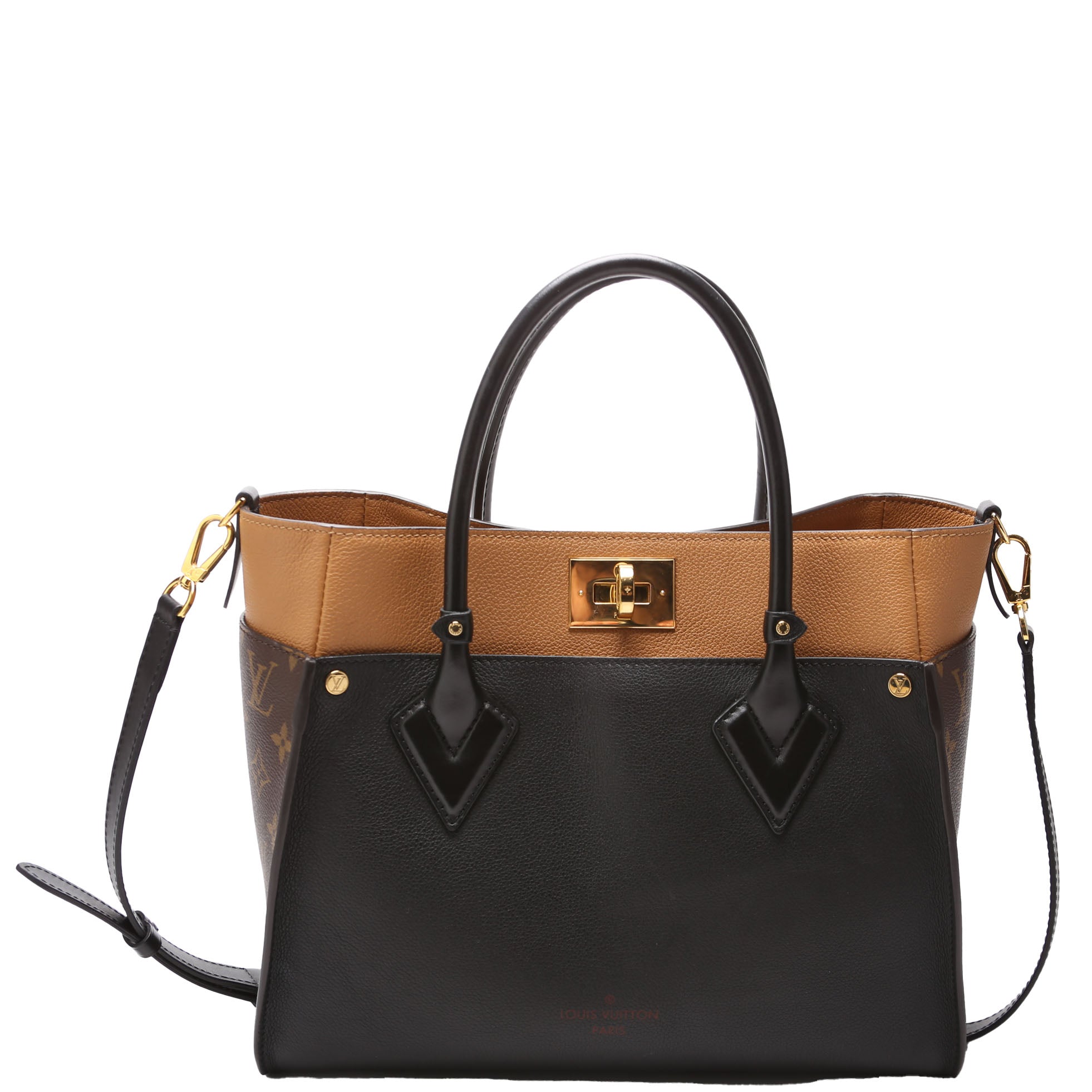 On My Side MM Calfskin/Monogram Black/Brown