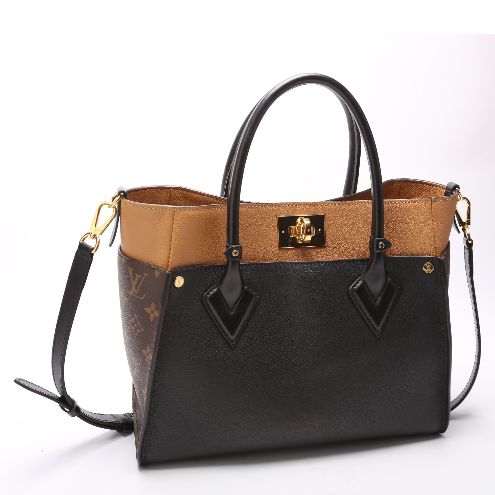 On My Side MM Calfskin/Monogram Black/Brown