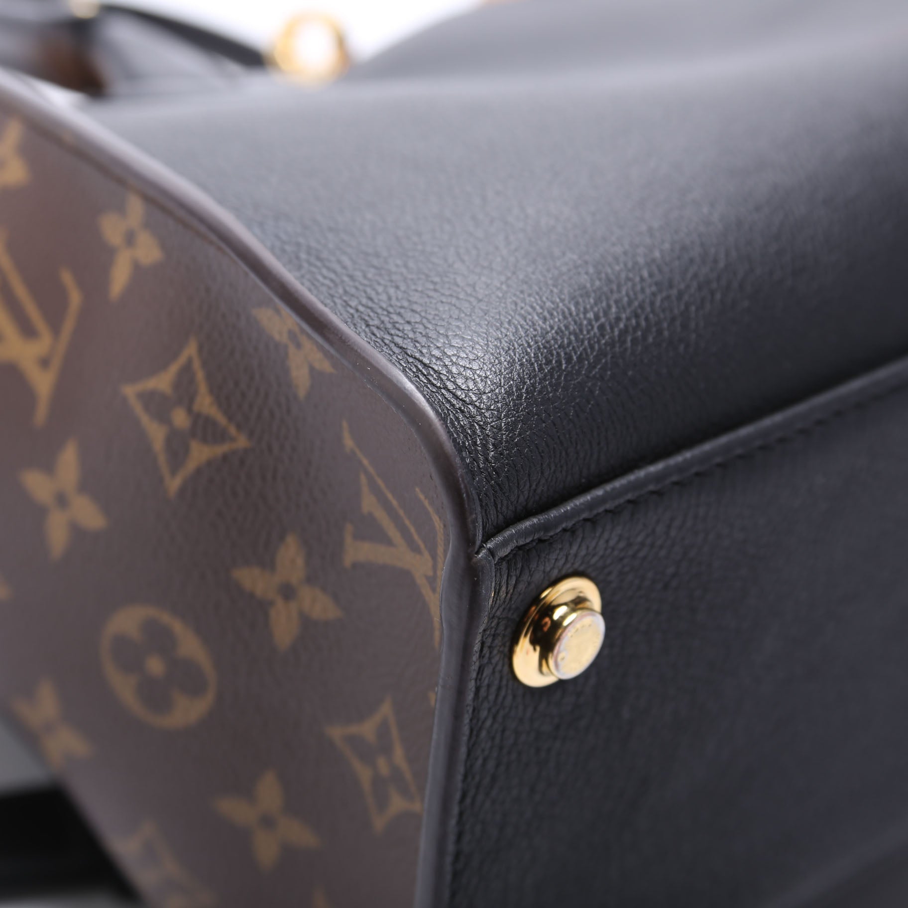 On My Side MM Calfskin/Monogram Black/Brown