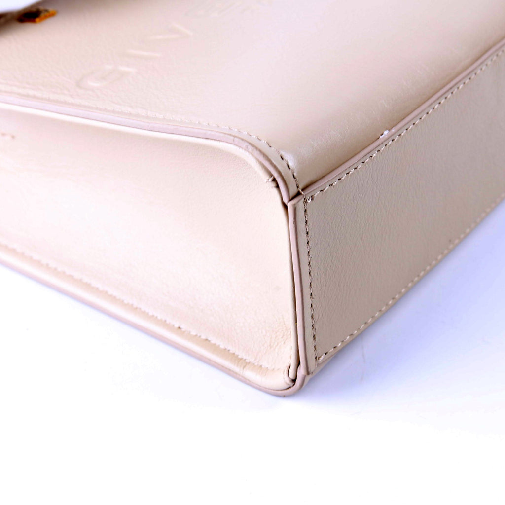 Mini G-Tote Shopping Tote Crinkle Leather Beige
