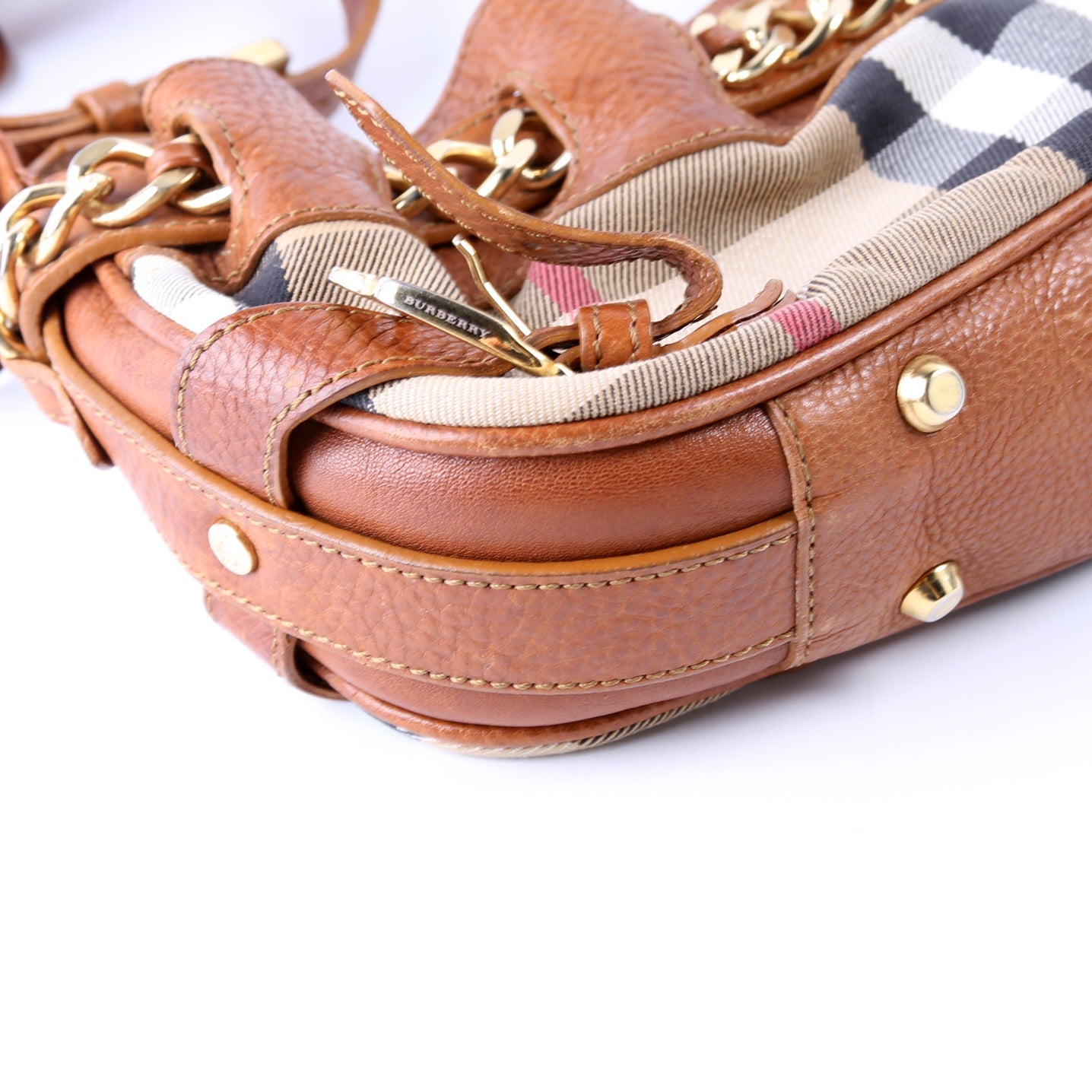 House Check Margaret Small Shoulder Bag Brown