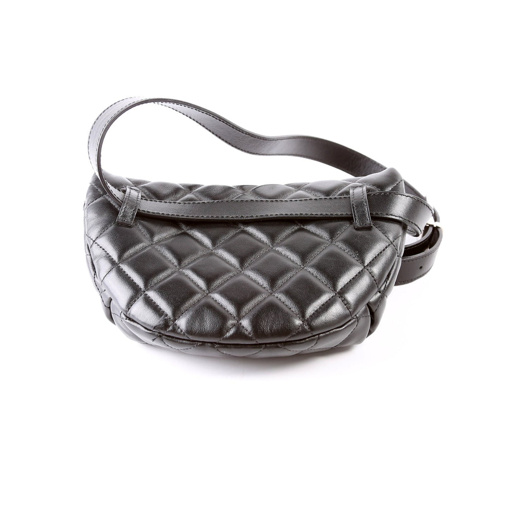 Quilted Uniform Waist Belt Bag Lambskin 29M Black