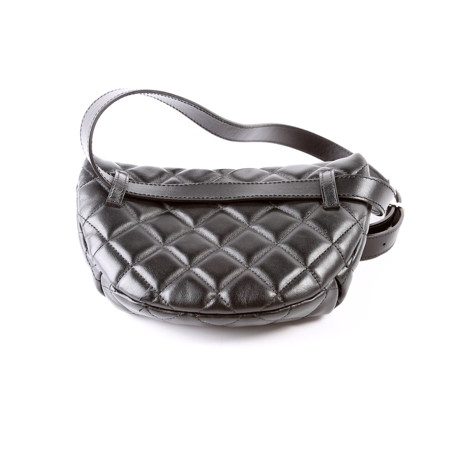 Quilted Uniform Waist Belt Bag Lambskin 29M Black
