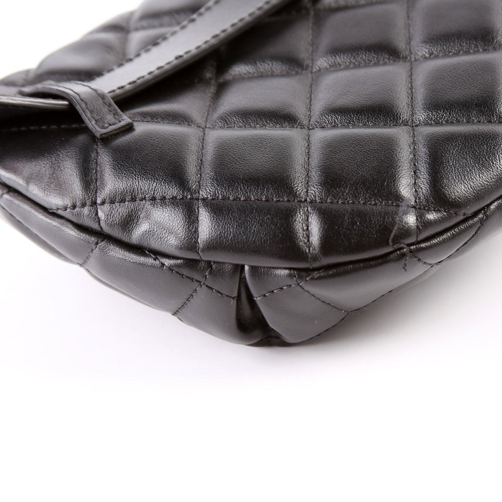 Quilted Uniform Waist Belt Bag Lambskin 29M Black
