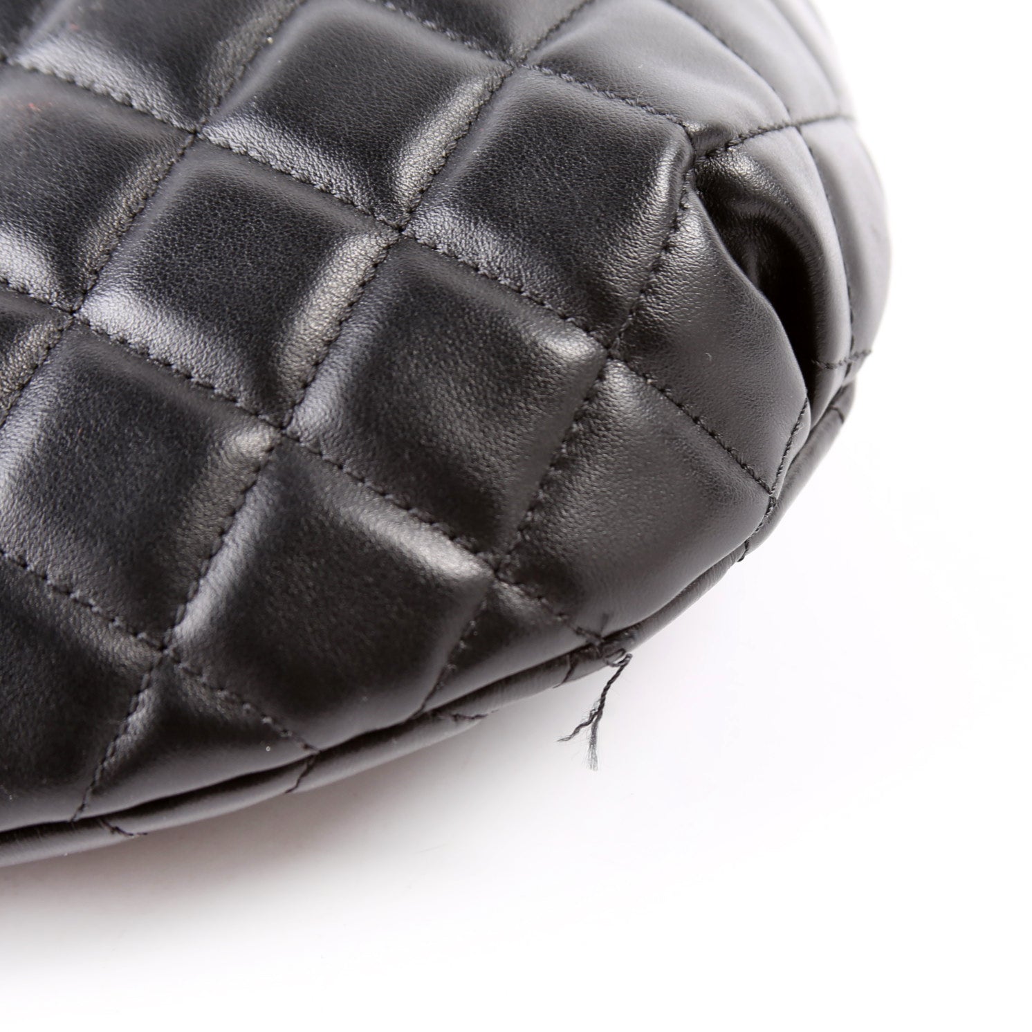 Quilted Uniform Waist Belt Bag Lambskin 29M Black