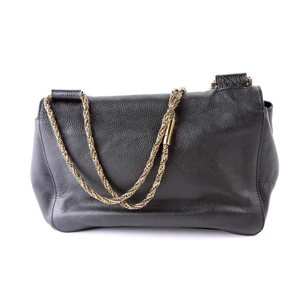 Elsie Leather Shoulder Bag Black
